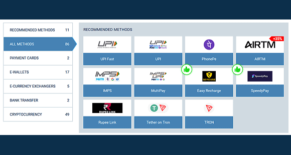 1xBet payment options